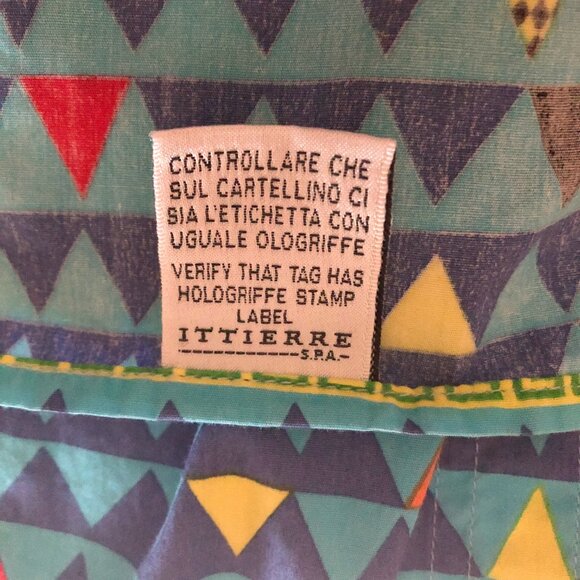 Versace Jeans Couture vintage 1990s rainbow greek key triangle print shirt - Picture 5 of 8